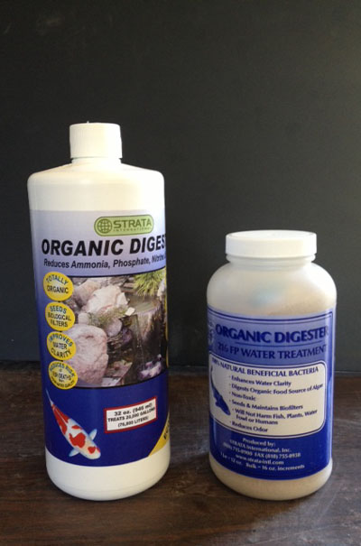 Organic digester, pond bacteria, pond supplies, Strata