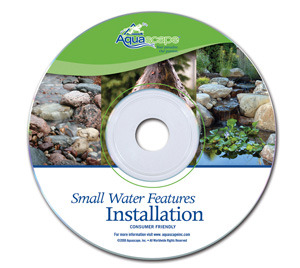 Here's an alt tag for the image: `Small water feature installation guide CD`