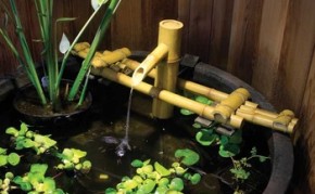 Aquascape Adjustable Pouring Bamboo Fountain w/pump - Decorative Water Features - Part Number: 78014 - Pond Supplies