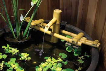 Aquascape Adjustable Pouring Bamboo Fountain w/pump - Poly-Resin - Decorative Water Features - Part Number: 78014 - Aquascape Pond Supplies