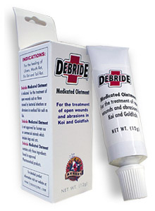 Pond Fish Supplies: Debride Medicated Ointment | Pond Fish Learn more about Pond Supplies, Fish Care, Fish Health Care, Miscellaneous and Pond Fish at SunlandWaterGardens.com