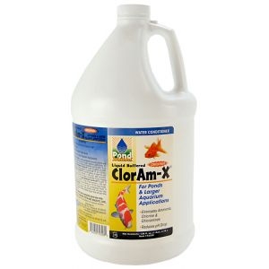 Pond Water Care: ClorAm-X Liquid | Chlorine/Ammonia Control Learn more about Pond Supplies, Pond Care & Maintenance, Water Care, Chlorine/Ammonia Control and Pond Maintenance at SunlandWaterGardens.com