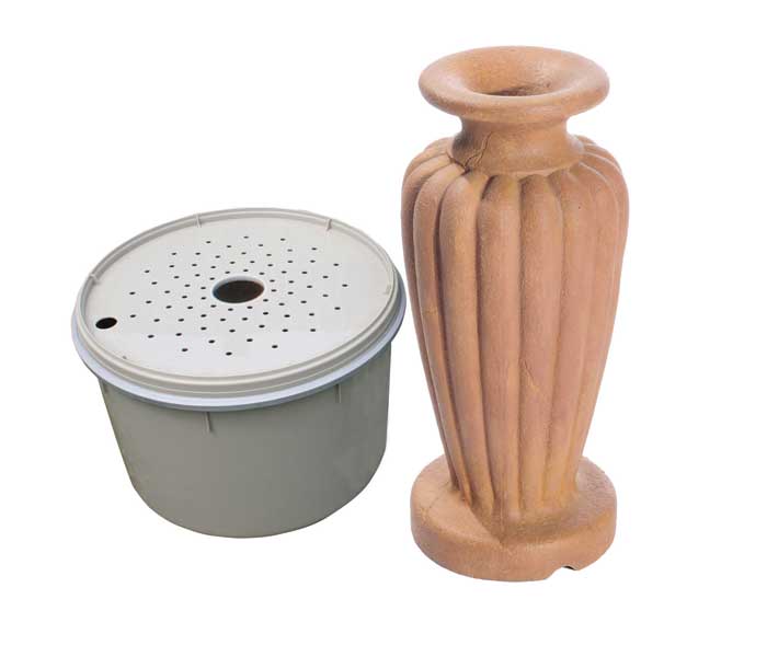 Aquascape Pond Supplies: Classic Greek Urn Fountain Kit - XLg/Powdered Terra Cotta | Part Number 78054 Learn more about Aquascape Pond Supplies at SunlandWaterGardens.com