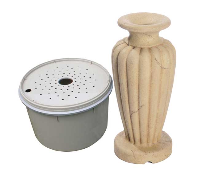 Aquascape Pond Supplies: Classic Greek Urn Fountain Kit - XLg/Crushed Coral | Part Number 78060 Learn more about Aquascape Pond Supplies at SunlandWaterGardens.com